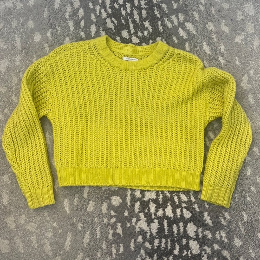 Lime cropped sweater